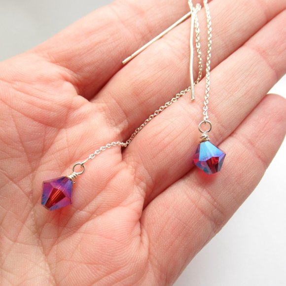 Swarovski Crystal threader earrings - Picture 4 of 9